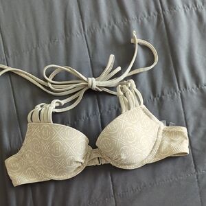 Aerie Cream Patterned Bra